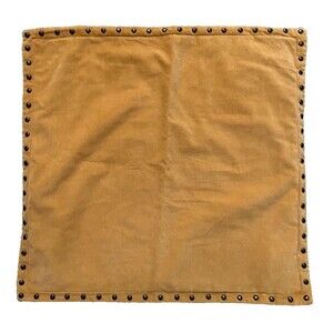 WEST ELM Yellow Velvet Studded Pillow Cover 20" Square Decorative Case Zip
